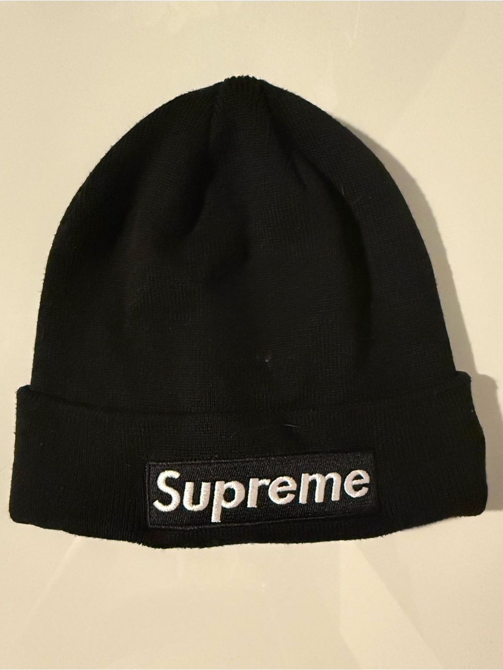 Supreme Black Logo Patch Beanie